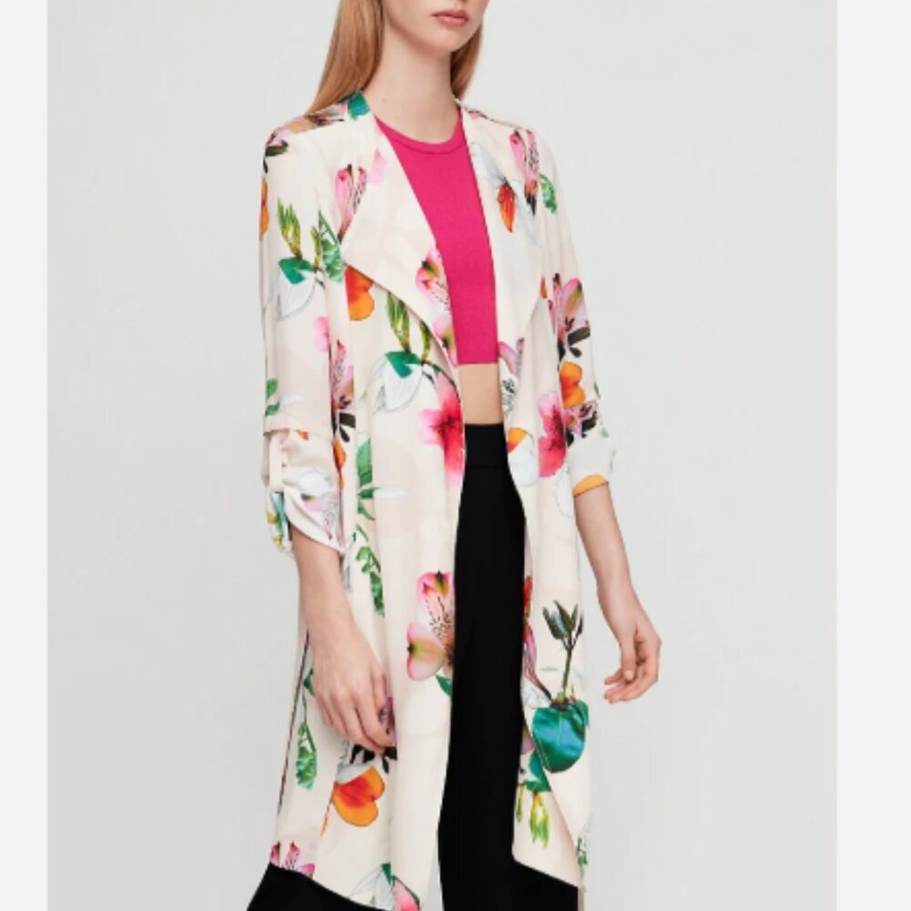 Aritzia Babaton Mediume Quincey Cream and Pink Floral Jacket - Picture 1 of 8